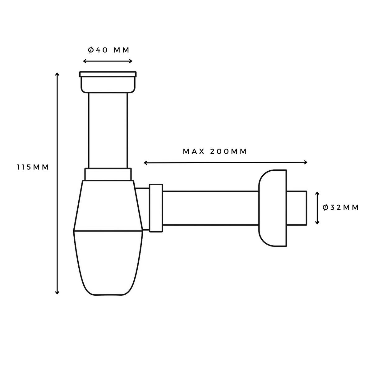 SIPHON mit Abflussrohr Weiß für Waschbecken - Weiß, Kunststoff (5cm) - Badplaats