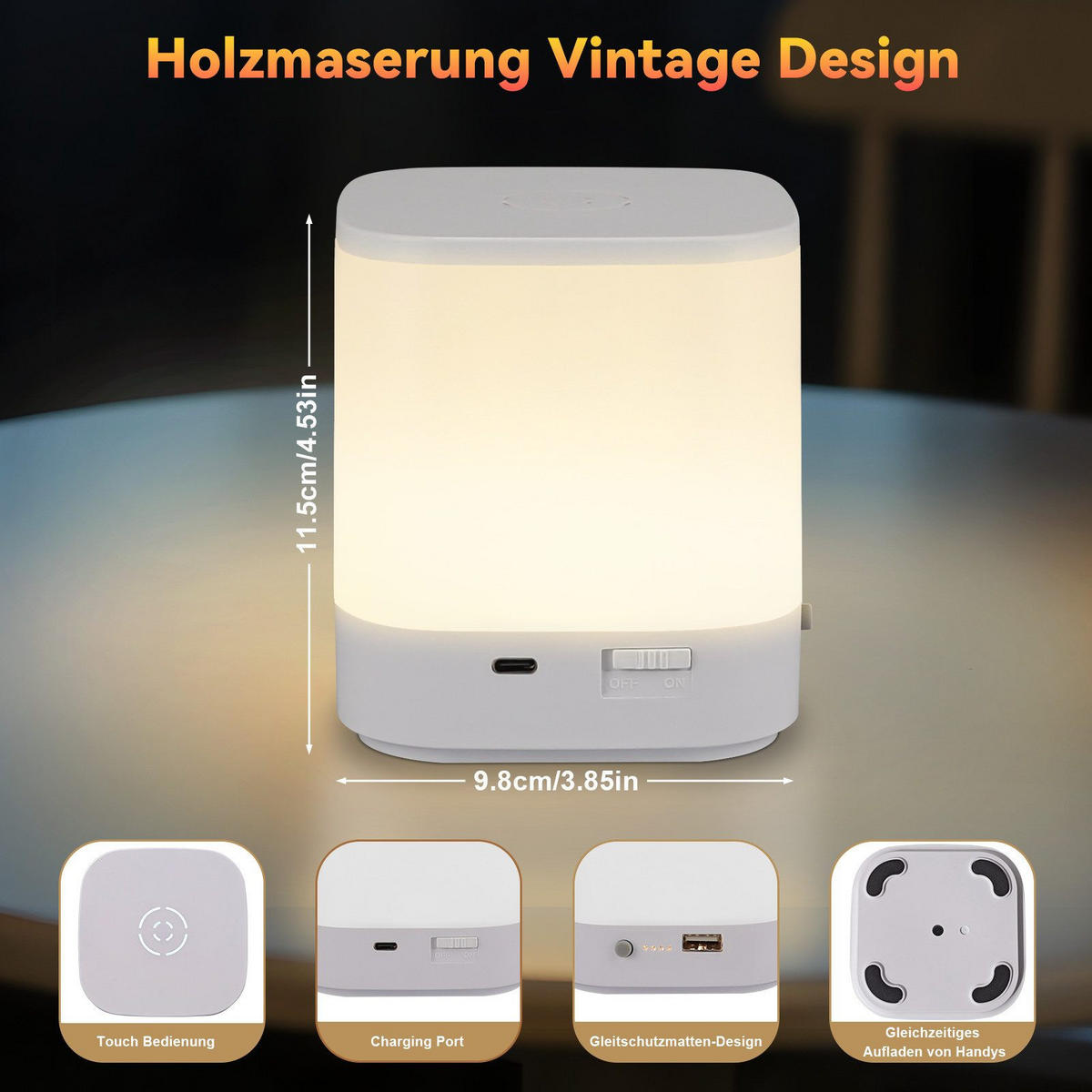 STOLNÍ lampa Abelmann LED 9,8/9,8/11,5 cm - bílá, plast (9.8/9.8/11.5cm) - Nettlife