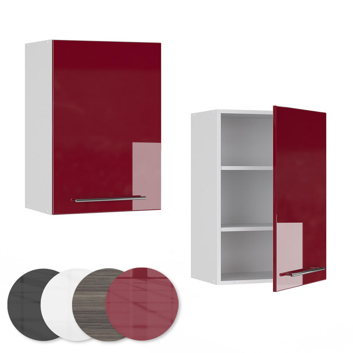 HÄNGESCHRANK Fame-Line Bordeaux Hochglanz 50 cm - Bordeaux/Weiß, Holzwerkstoff (50/72/34.1cm) - Vicco