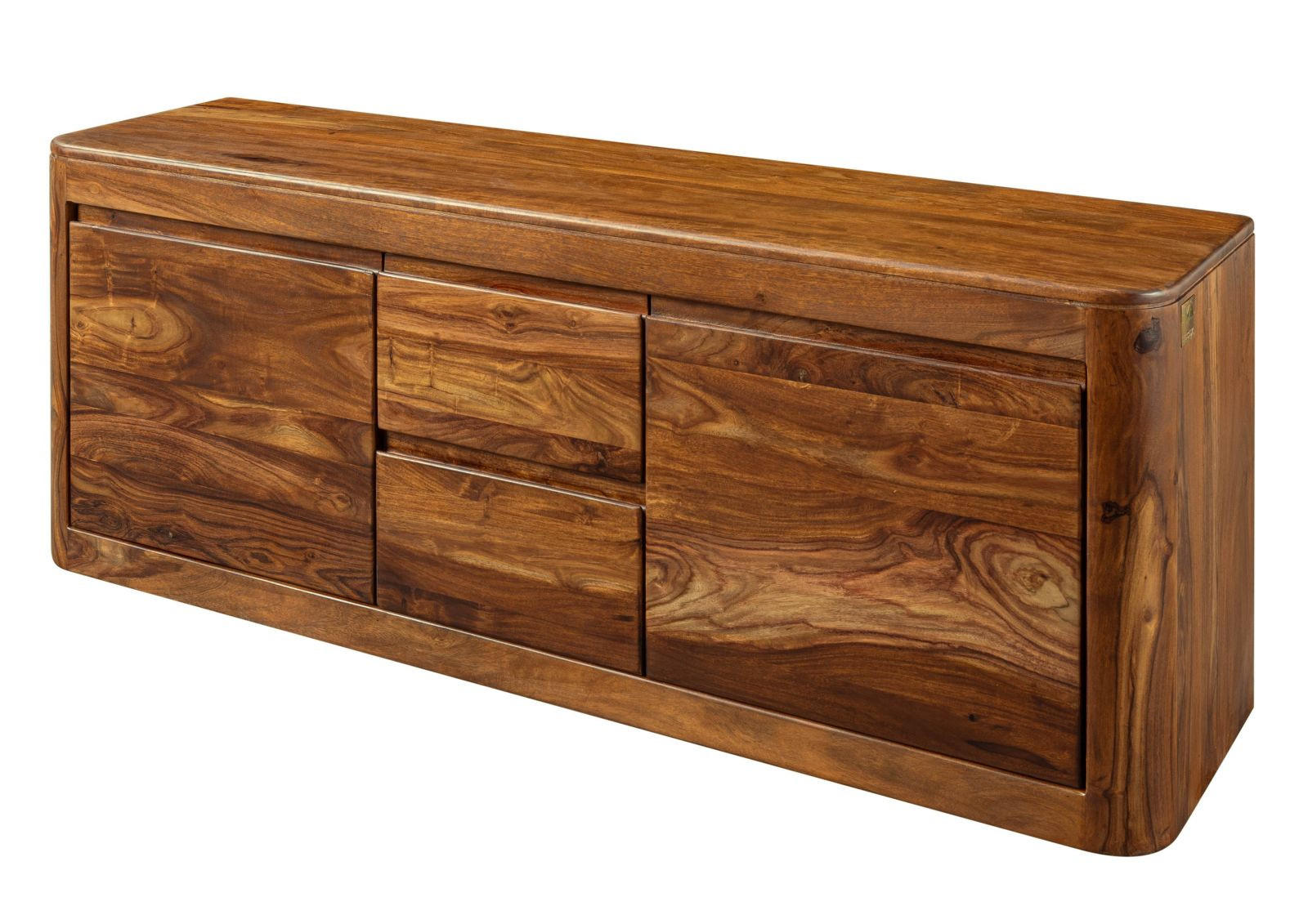 TV-BOARD Sheesham 147x40x58 walnuss gewachst TORONTO #200 - Walnussfarben, Holz (147/58/40cm) - Massivmoebel24