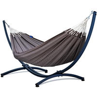 HÄNGEMATTE mit Gestell, 2 Personen, XXL, 200 kg, Metall, Medelin Pekan, einfache Montage - Dunkelgrau, Metall (370/130/120cm) - Potenza