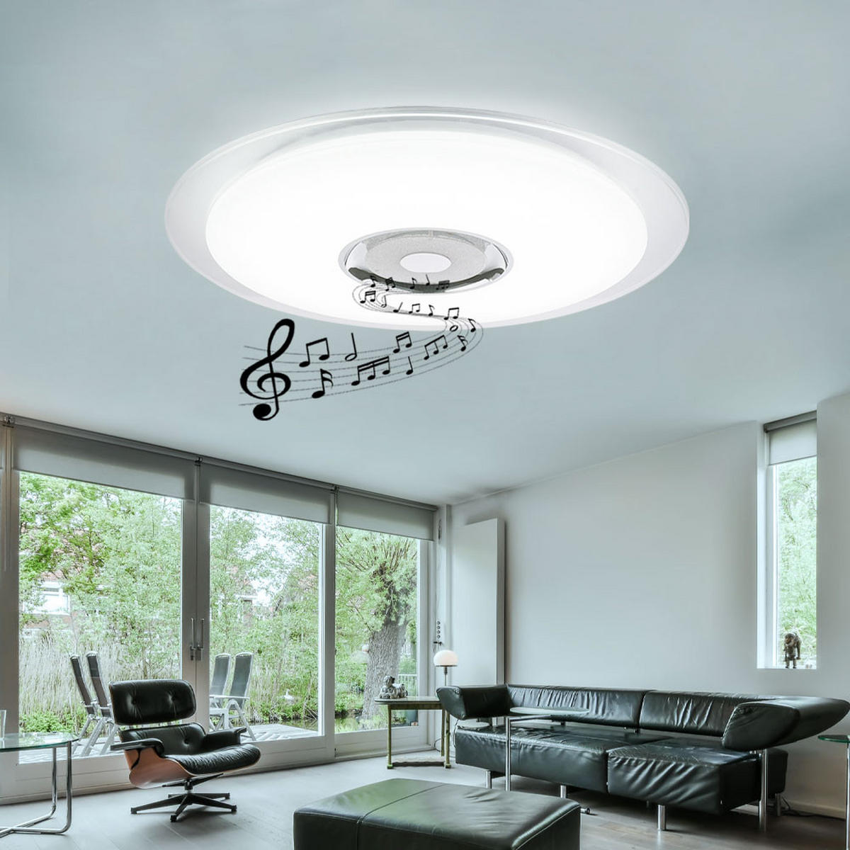 LED DECKENLEUCHTE Tune Silber Metall Acryl - Silberfarben, Metall (60/60/6.1cm) - Globo Lighting