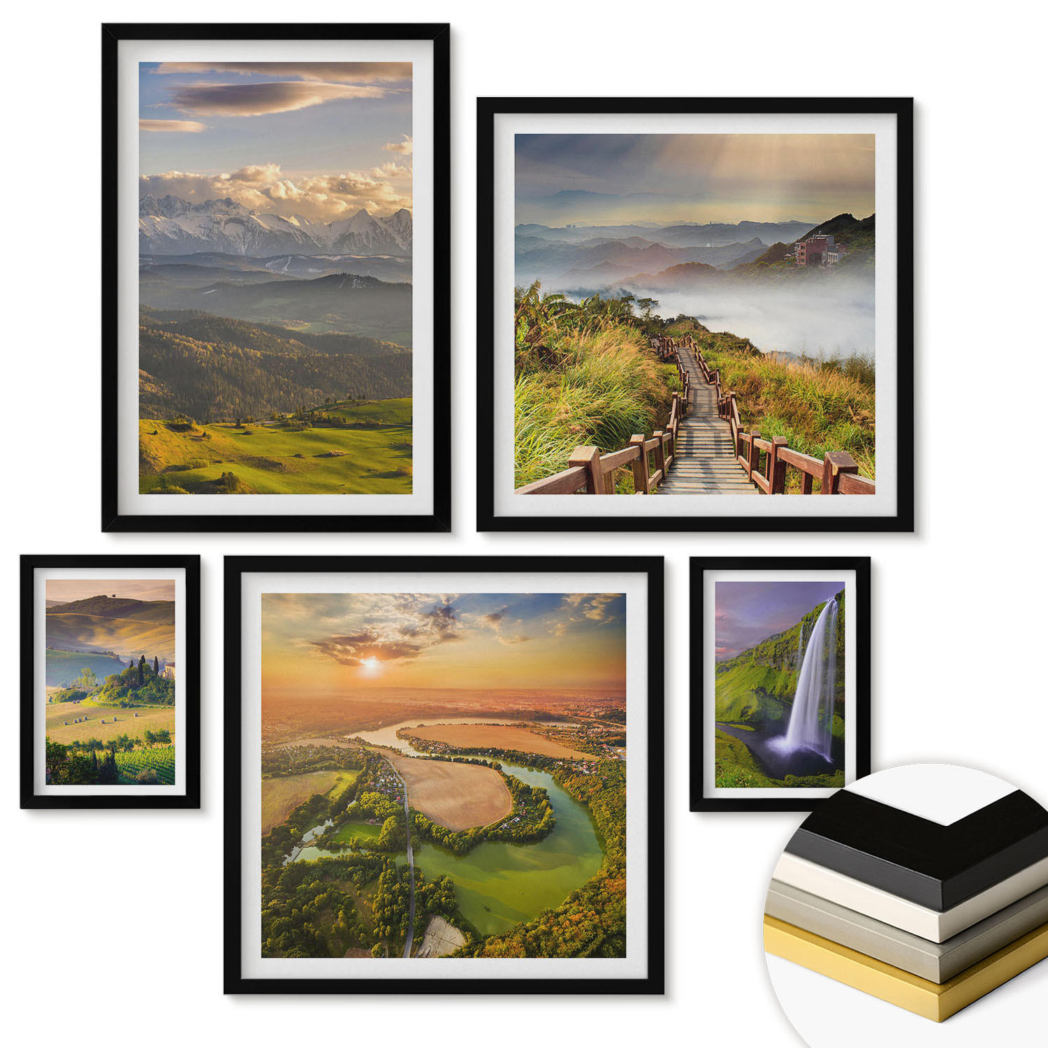 ArtPrintCave Wandbilder Schwarz 40x60 cm