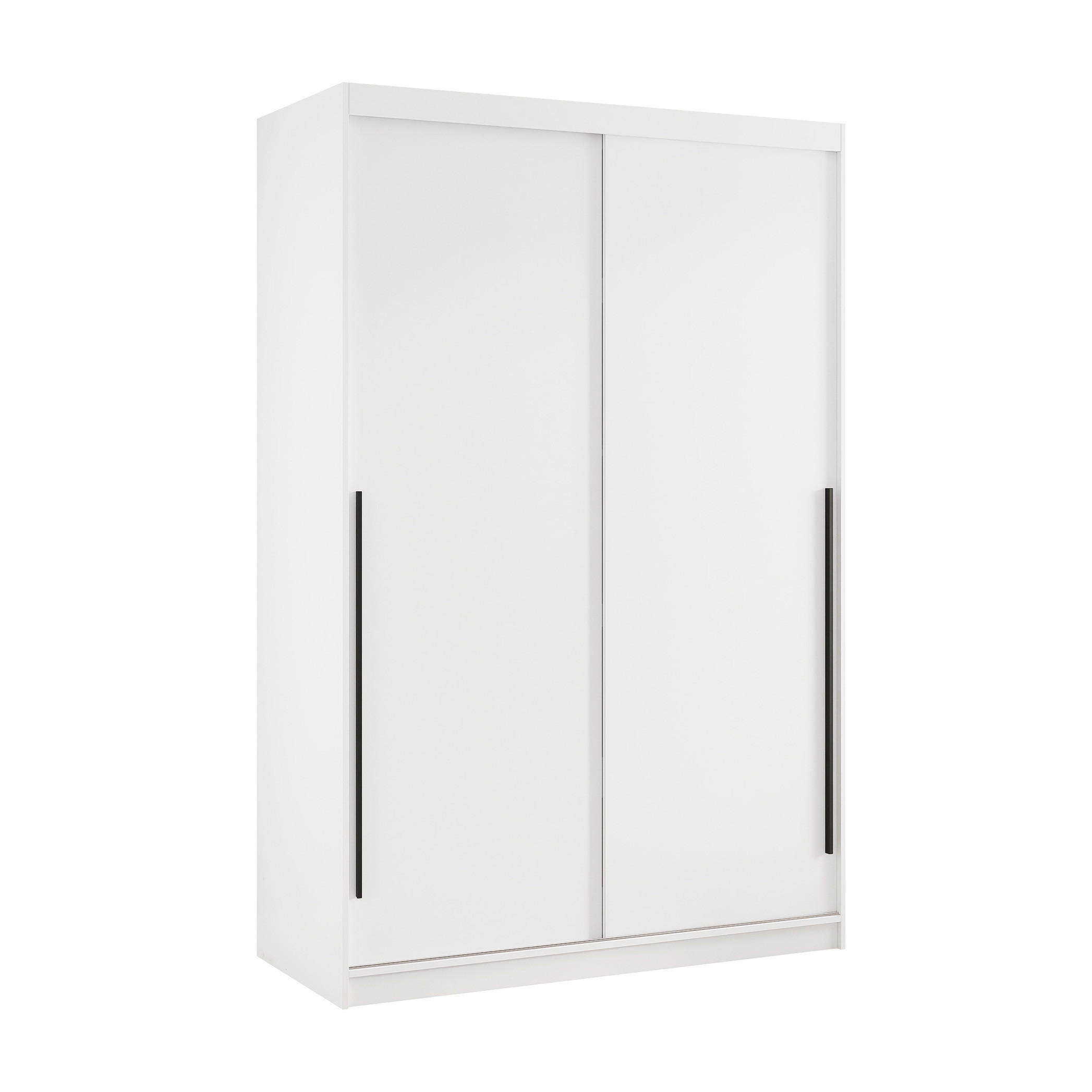 SCHIEBETÜRENSCHRANK SILENTE 140 cm mit Einlegeböden und Kleiderstange - Weiß, Holzwerkstoff (140/205/60cm) - Idohome