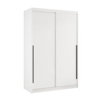 SCHIEBETÜRENSCHRANK SILENTE 140 cm mit Einlegeböden und Kleiderstange - Weiß, Holzwerkstoff (140/205/60cm) - Idohome