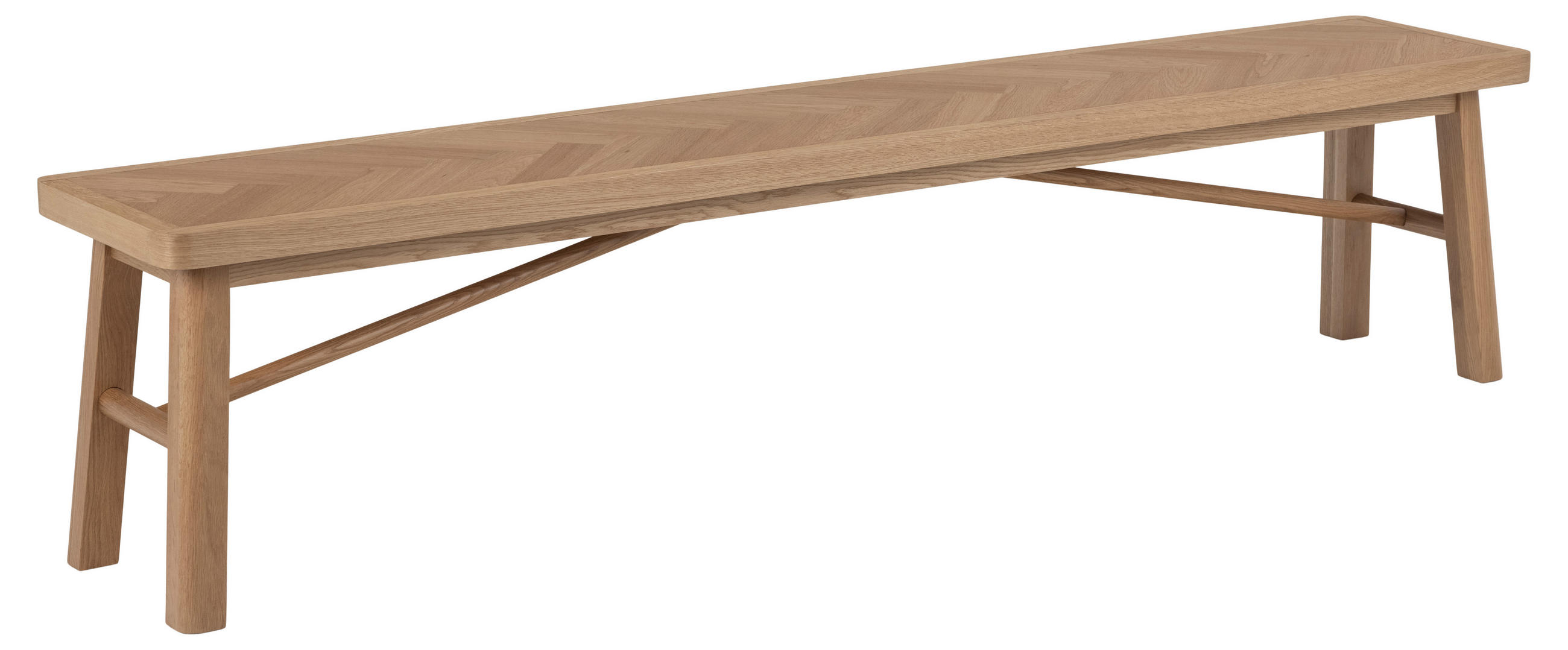 SITZBANK, Galway, Eiche, Holz, 200 x 36 x 45 cm - Eichefarben, Holz/Textil (200/45/36cm) - ebuy24