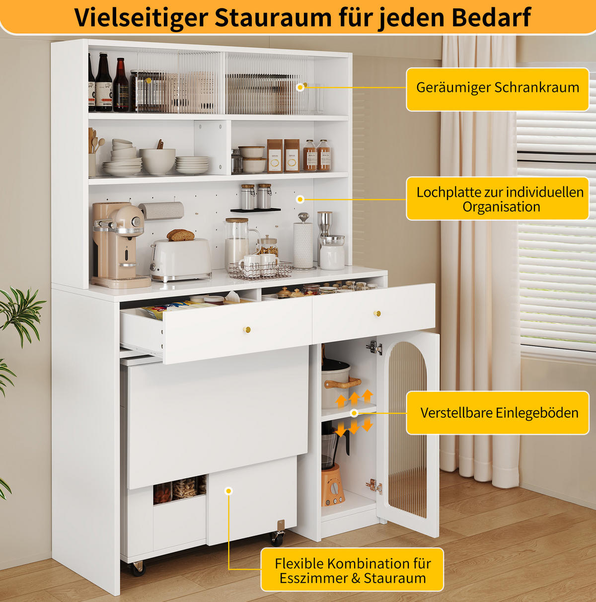 DONJI kuhinjski element, 120/45/180 cm, MDF bijela, s radnom plohom i 2 ladice - bijela, drvni materijal (120/180/45cm) - BEAOK