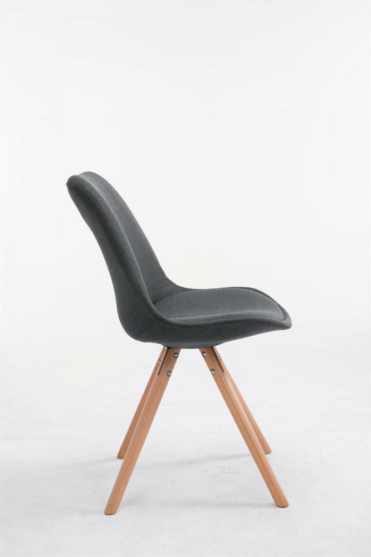 STUHL Stoff dunkelgrau - Eukalyptusholzfarben/Dunkelgrau, Holz/Textil (48/84/56cm) - CLP