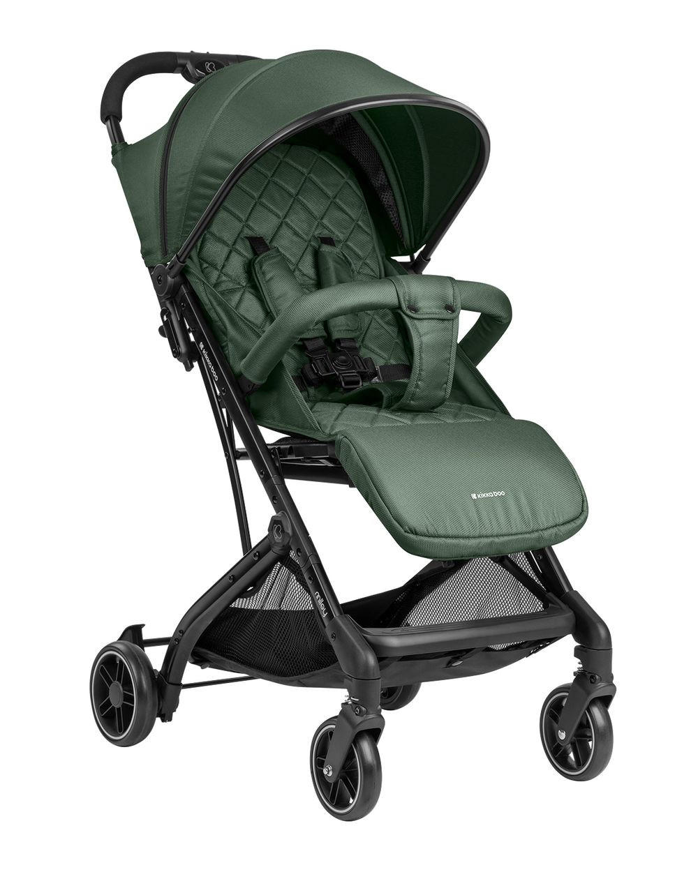 KINDERWAGEN Miley mit Fußsack dunkelgrün Fußstütze verstellbar, klappbar, Korb - Grün, Metall (64/52/100cm) - Kikka boo