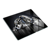 GLASPLATTE 60x52 cm Diamanten - Schwarz, Glas (60/0.4/52cm) - TULUP