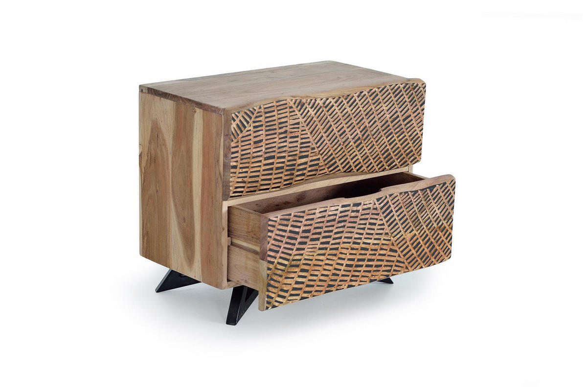 NACHTTISCH aus Akazienholz - Braun, Holz (57/50/34cm) - Giner y Colomer