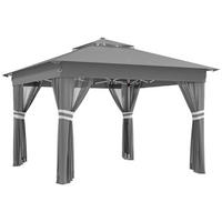 FALTPAVILLON, Blau, Metall, Oxfordstoff - Grau, Metall (336/270/336cm) - Outsunny