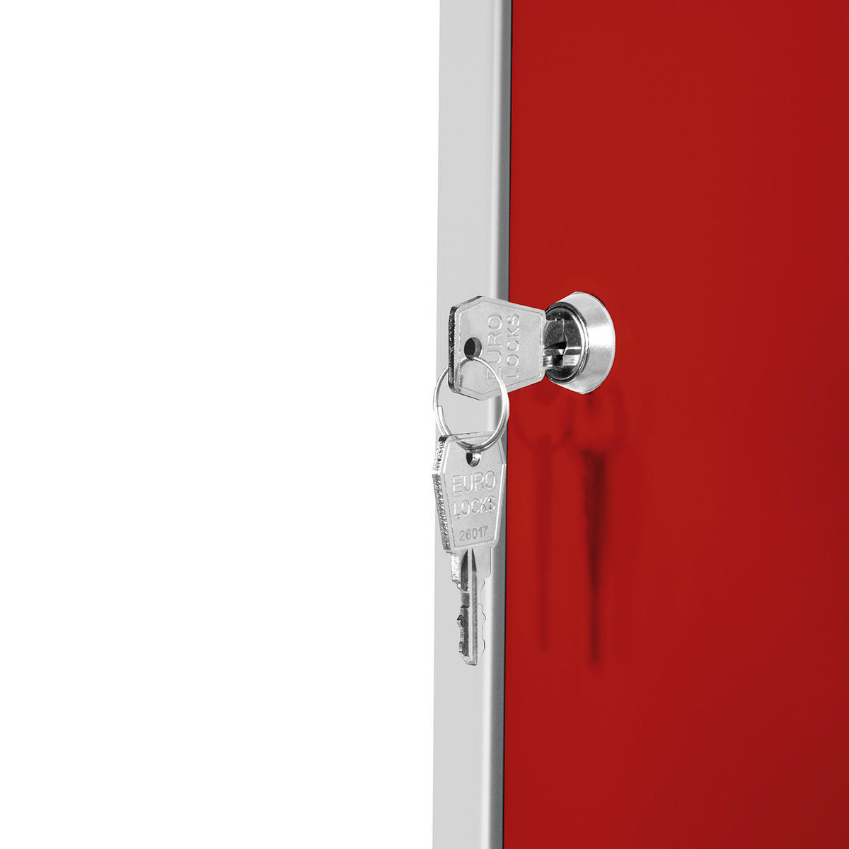 SCHLIESSFACHWÜRFEL 2x Blocky mit Zylinderschloss + 2 Schlüssel 40x40x40cm Lichtgrau/Rot - Rot/Grau, Metall (40/40/40cm) - PROREGAL