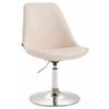 DREHSTUHL Lederlook creme - Chromfarben/Creme, Textil/Metall (48/76/57cm) - CLP