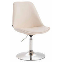 DREHSTUHL Lederlook creme - Chromfarben/Creme, Textil/Metall (48/76/57cm) - CLP