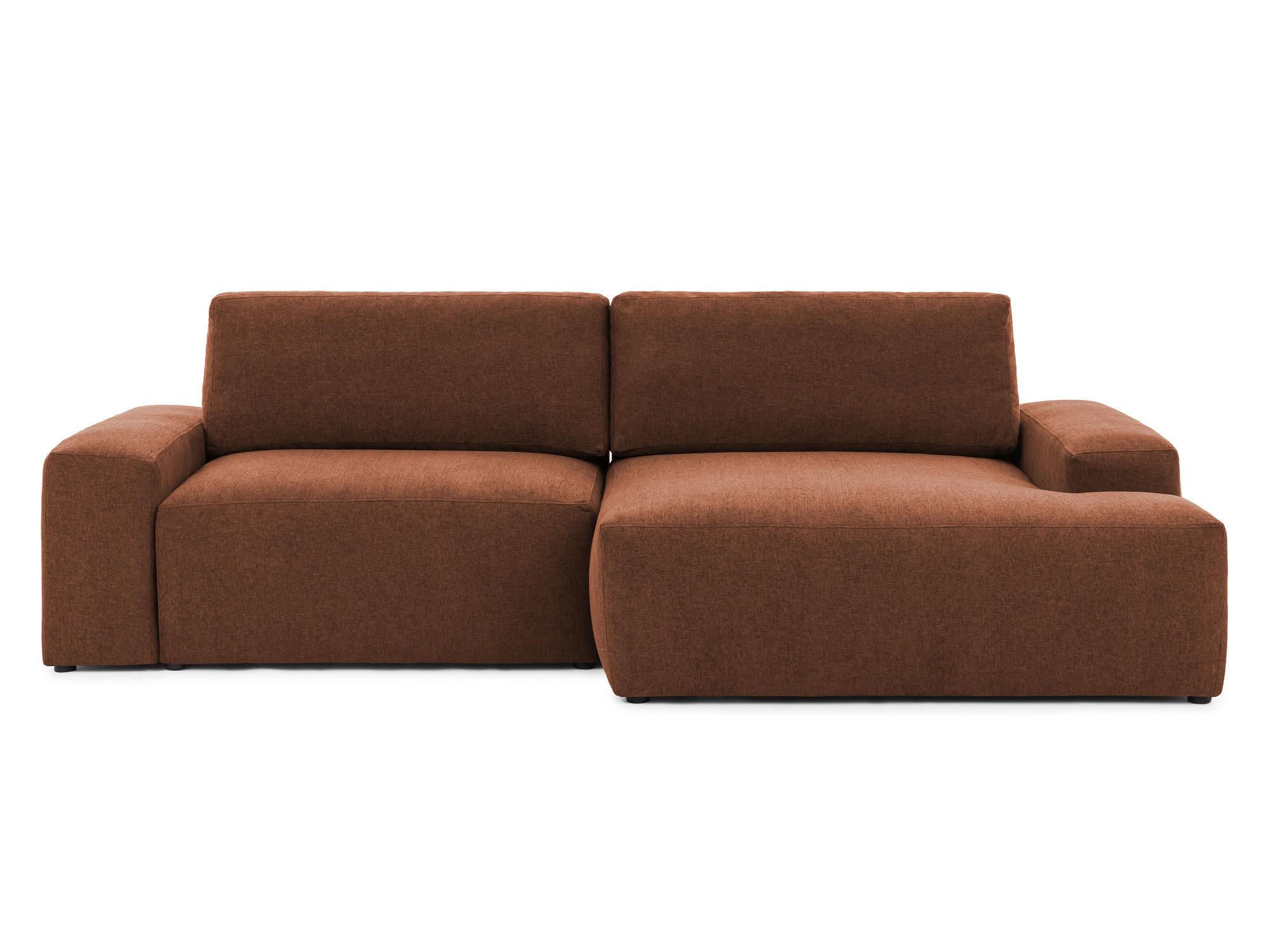 ECKSOFA Lennon aus Braun Strukturstoff mit Schlaffunktion und Bettkasten - Schwarz/Braun, Holz/Kunststoff (264/137cm) - S-Style