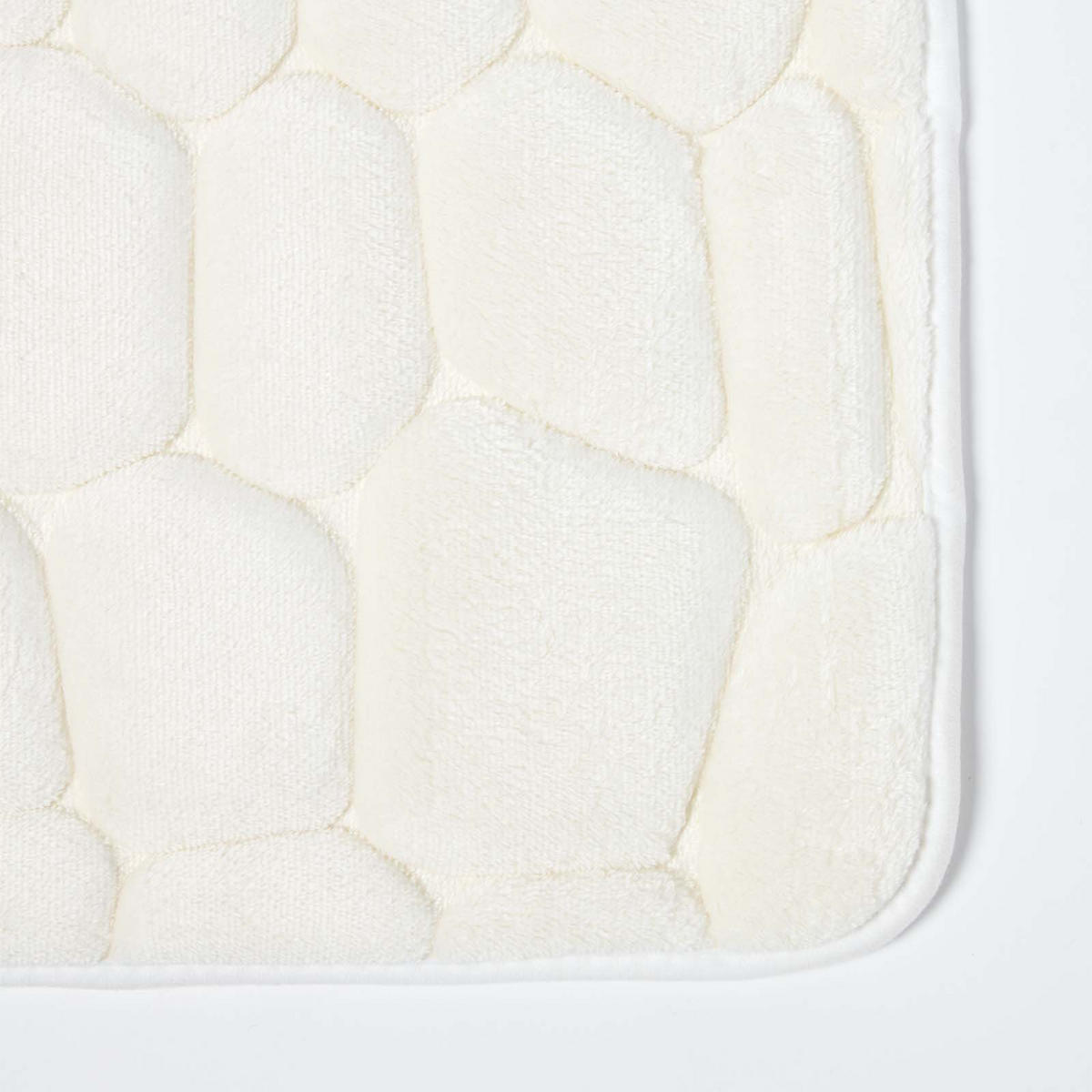 BADEMATTE Memory Foam Kiesel-Design 50/80 cm - Creme, Textil (50/80cm) - Homescapes