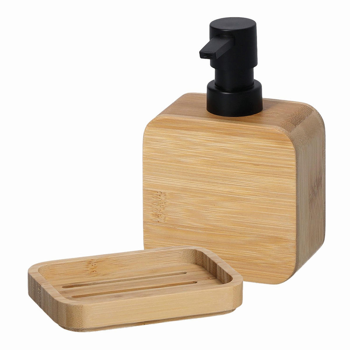 BADACCESSOIRES aus Bambus, 5-teiliges Set - Naturfarben, Holz (9.5/35.5/9.5cm) - Zeller Present