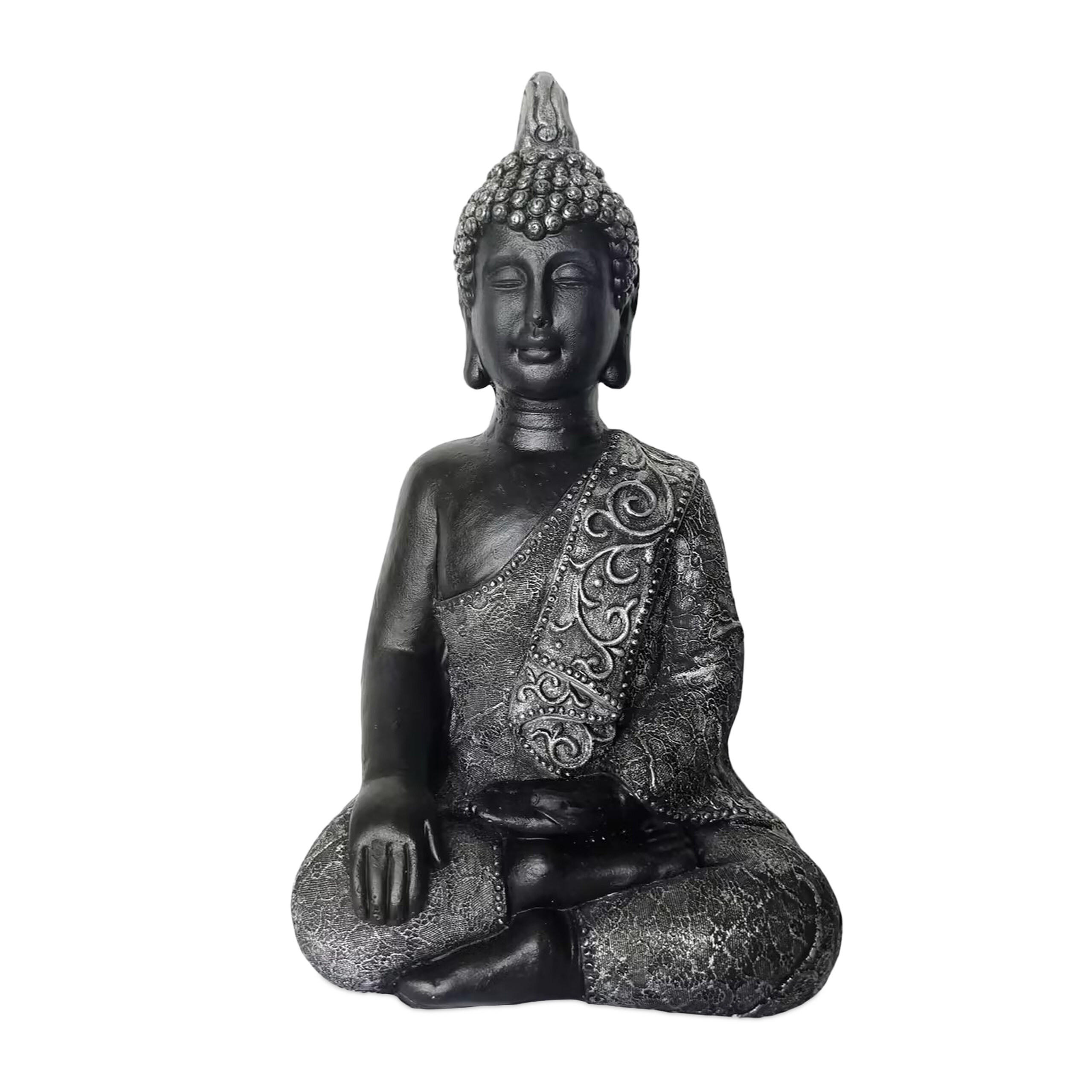 Relaxdays SOCHA antracitová Buddha polyresin