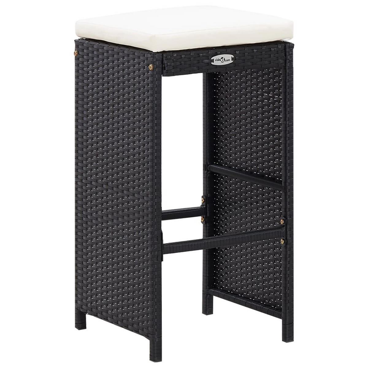 GARTENBAR-SET 9Er Set Poly Rattan Schwarz - Schwarz, Kunststoff - vidaXL