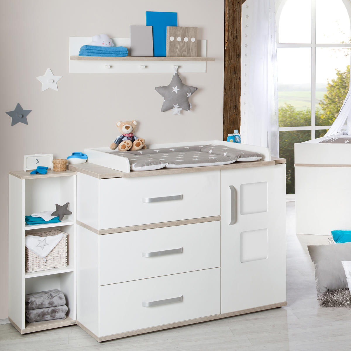 WICKELKOMMODE Moritz - Weiß, Holzwerkstoff/Metall (117/101.5/78cm) - Roba