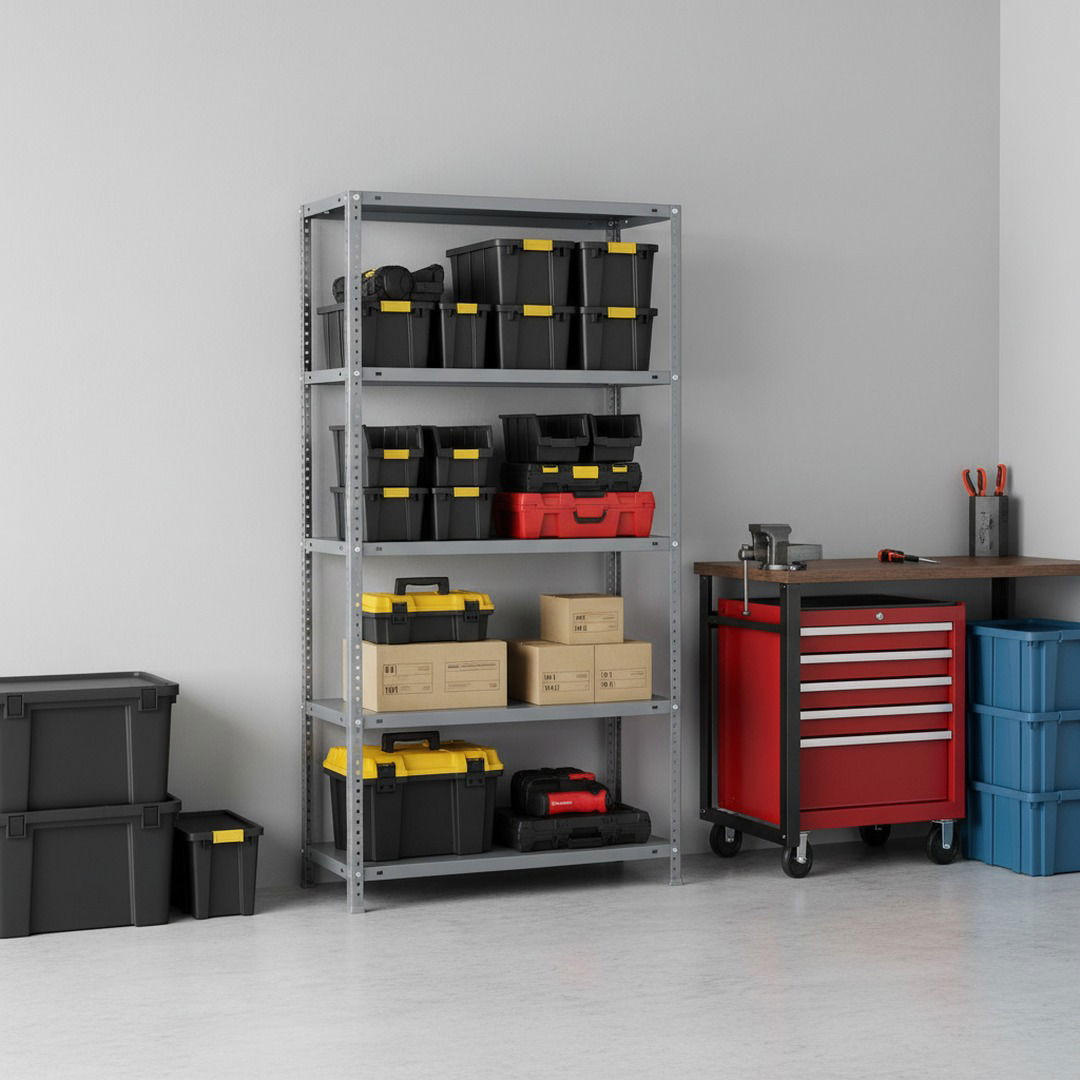 SCHRAUBREGAL PANDA TALL | HxBxT 200x110x50cm | 5 Fachböden | Fachlast 90kg | Verzinkt - Silberfarben, Metall (110/200/50cm) - PROREGAL