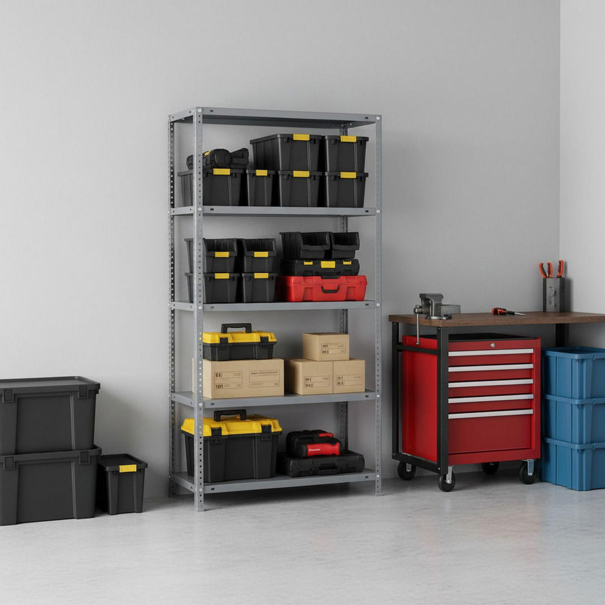 SCHRAUBREGAL PANDA TALL | HxBxT 200x110x50cm | 5 Fachböden | Fachlast 90kg | Verzinkt - Silberfarben, Metall (110/200/50cm) - PROREGAL