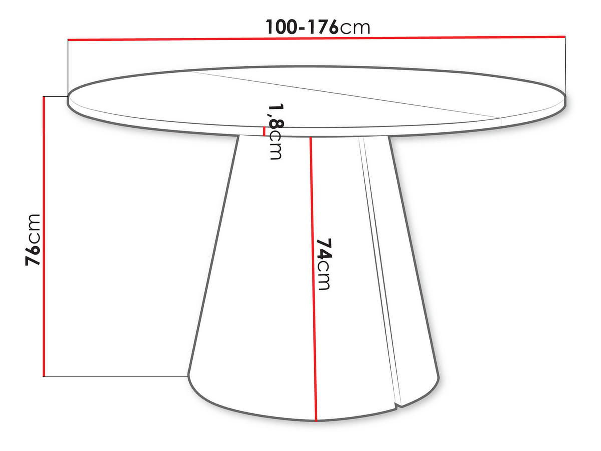 ESSTISCH Calma 100 - Hellgrau/Schwarz, Holzwerkstoff/Metall (100/100/76cm) - MIRJAN24