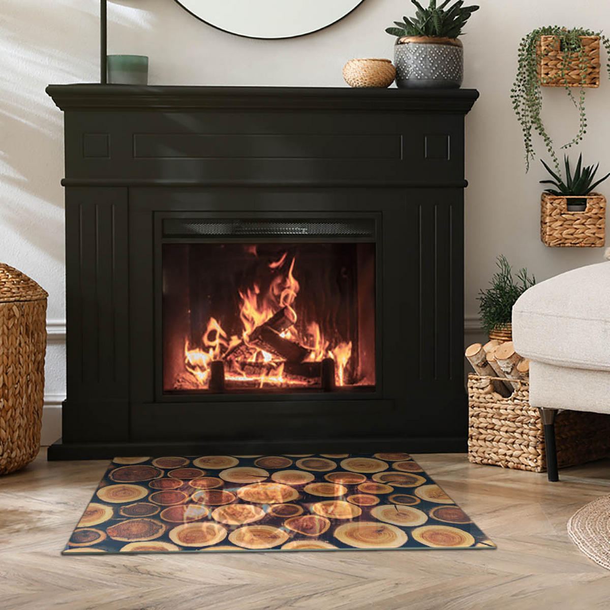 GLASPLATTE für Kamin 80x60 cm Braun - Braun, Glas (80/60/0.4cm) - ArtPrintCave