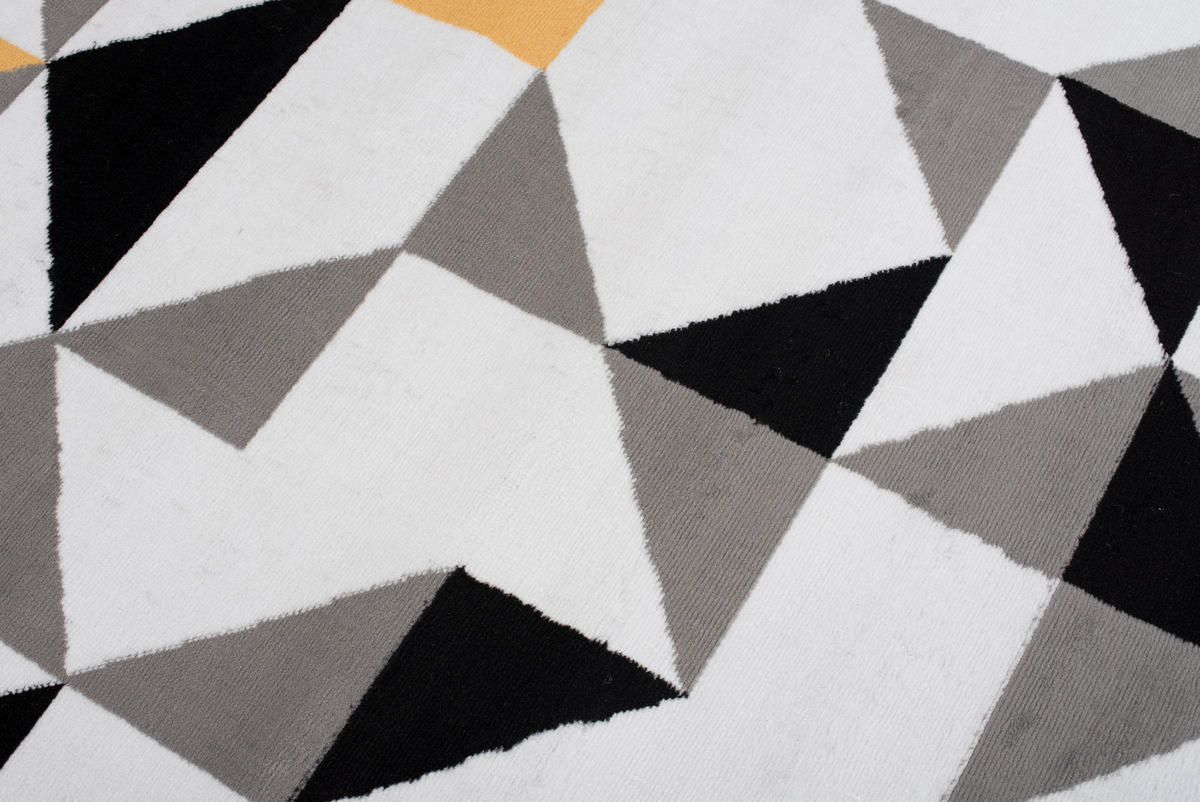 TEPPICH MAYA Weiß Dreiecke Geometrisch 160/230 cm - Weiß, Textil (160/230cm) - Tapiso