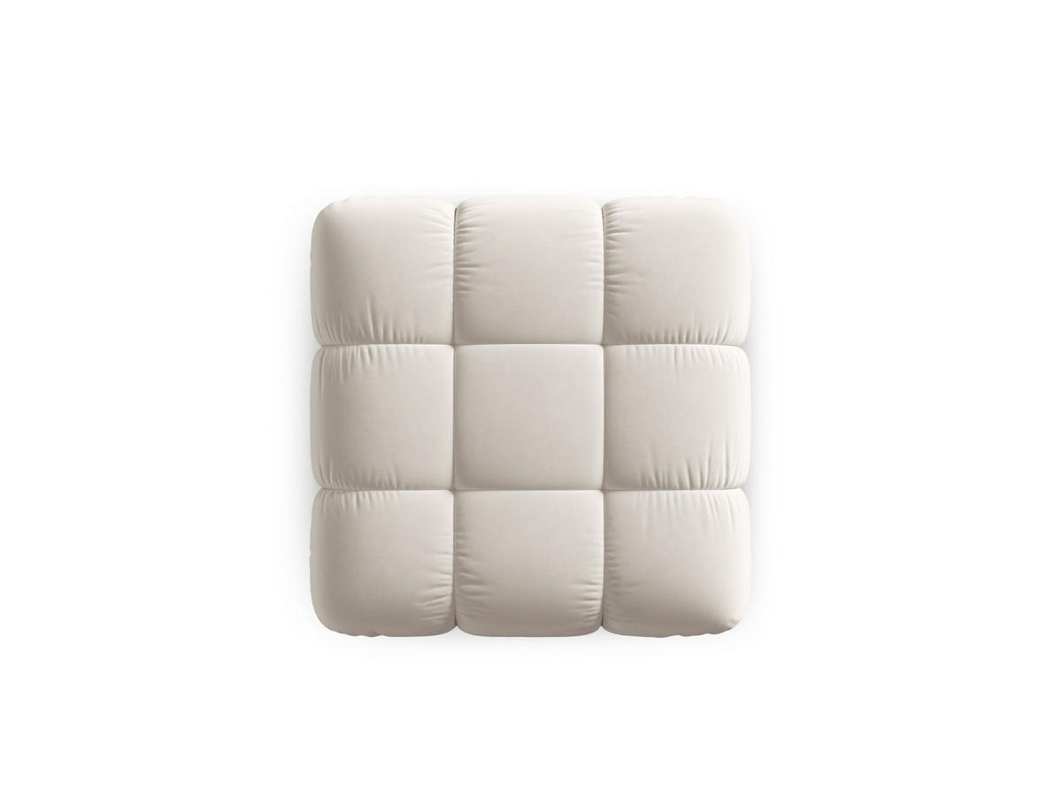 POUF Bellis aus Samt leichtes beige - Creme, Textil (94/39/94cm) - Micadoni
