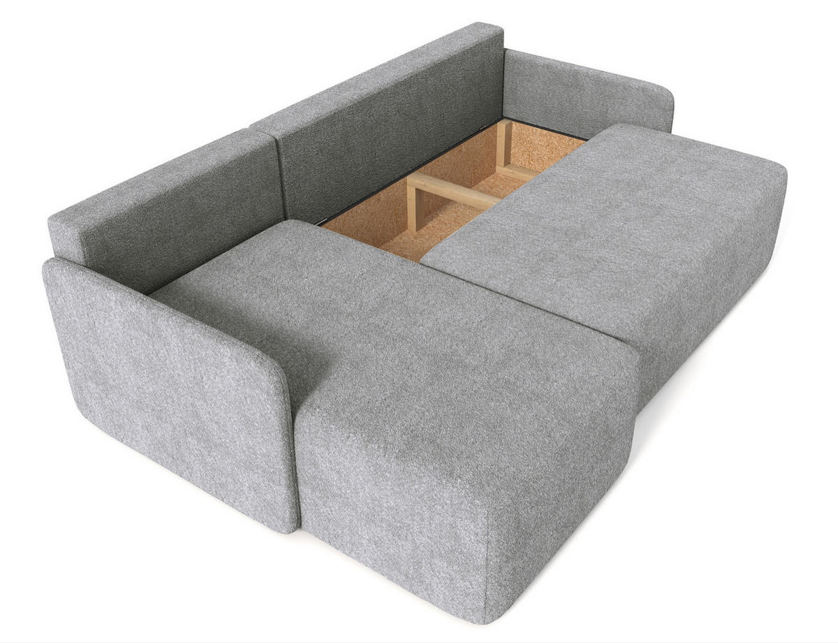 ECKSOFA Bloom Grau Bouclé - Grau, Textil (212/142cm) - Selsey