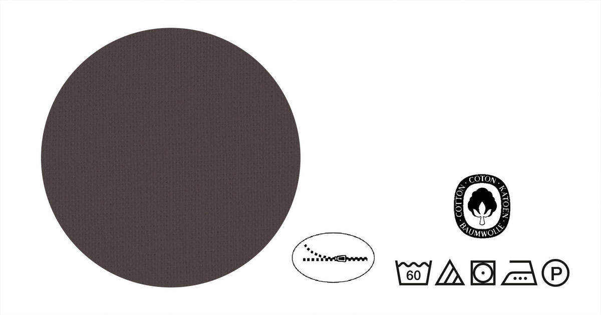 BETTWÄSCHE-GARNITUR Linon UNI titanium, 135x200 cm + 80x80 cm - Titanfarben, Textil (135/200cm) - biberna