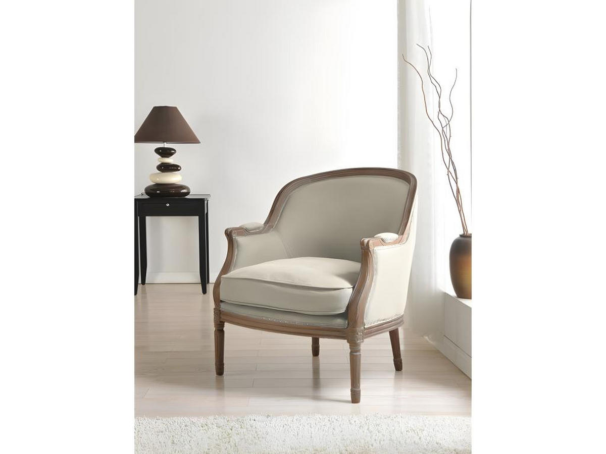 SESSEL Barock - Stoff - Grau - ALIENOR - Grau, Textil (78/89.5/72cm) - Vente-Unique