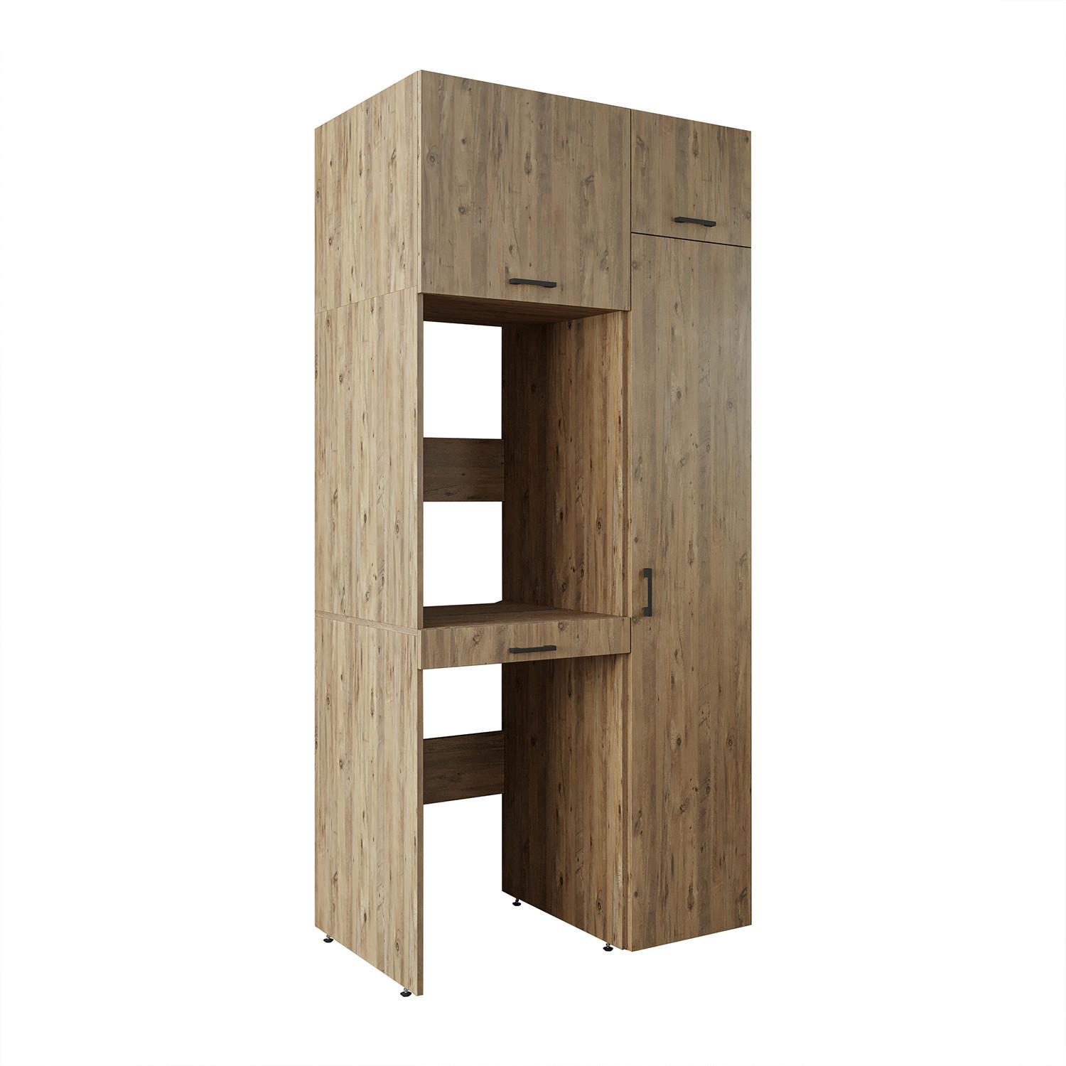 WASCHMASCHINENSCHRANK DUO-I 112cm Breit, 240cm Hoch - Eichefarben, Holzwerkstoff (112/240/67cm)