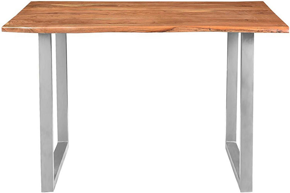 ESSTISCH INSA - Beige/Silberfarben, Holz/Metall (60/110/77cm) - SAM