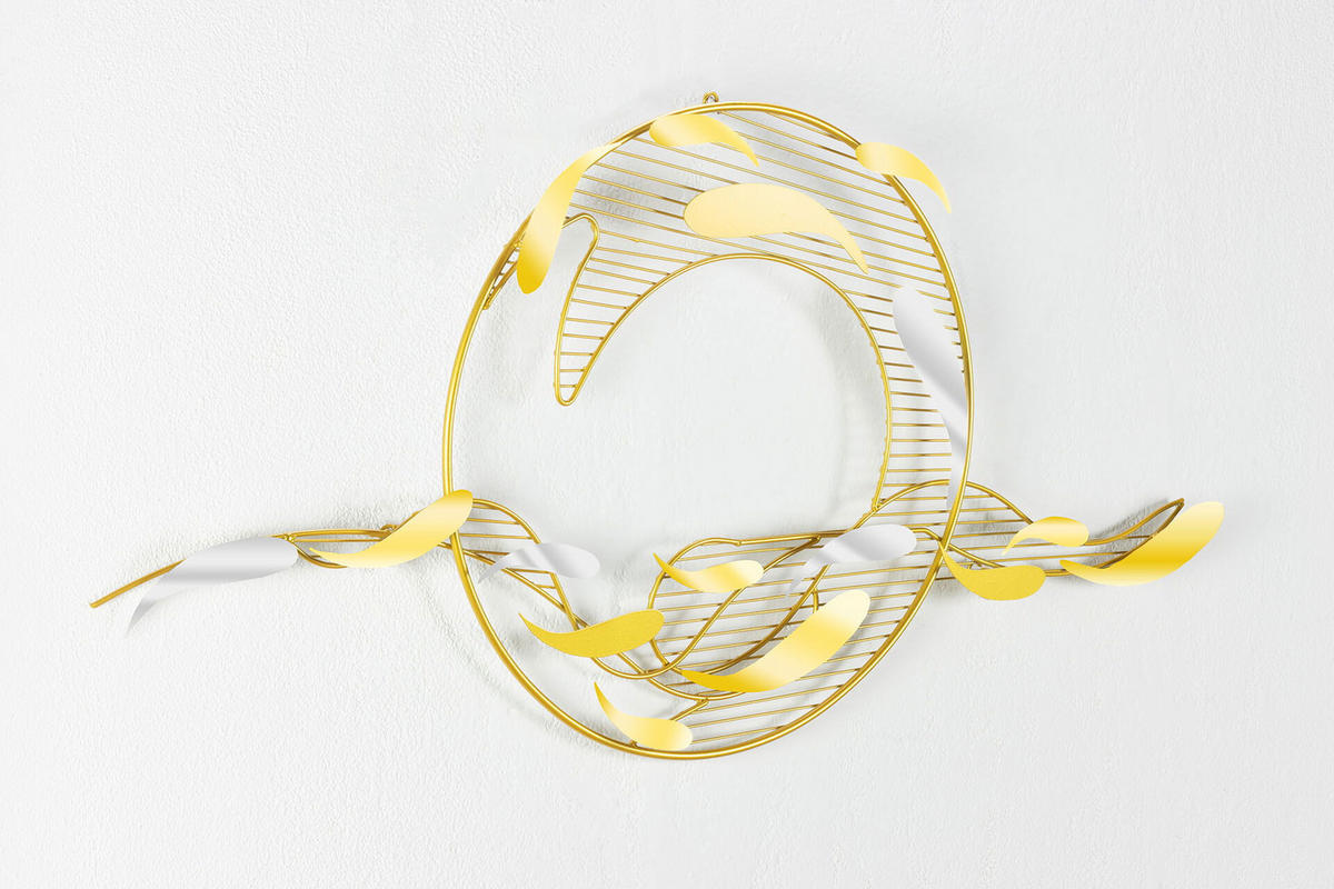 WANDDEKO Gold 121/53 cm - Goldfarben/Kupferfarben, Metall (3.2/53/6cm) - KUNSTLOFT