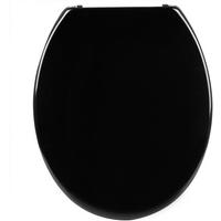 WC SITZ mit Absenkautomatik, Antibakteriell Oval, Duroplast - Schwarz, Kunststoff (37/2.51/45cm) - Woltu