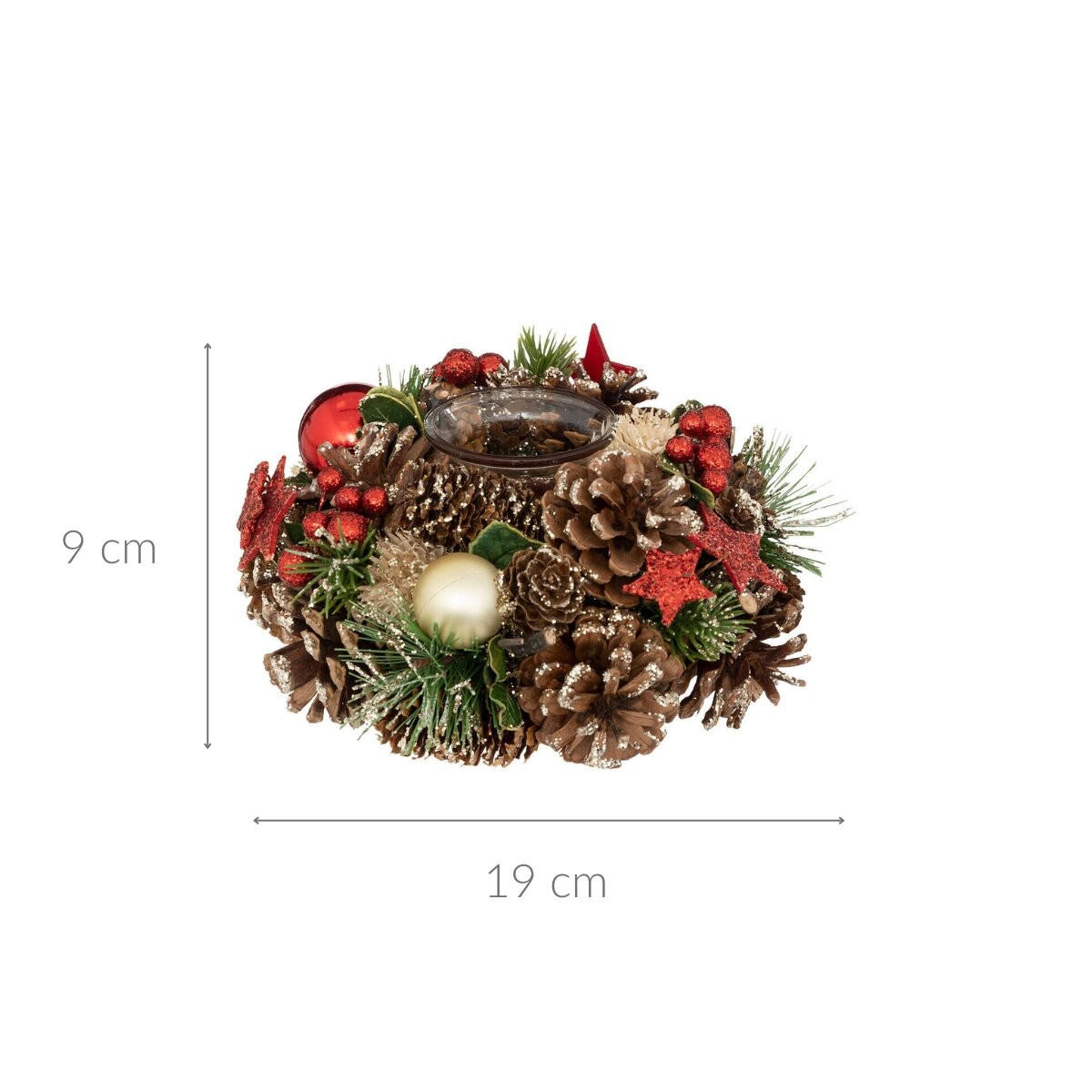 KERZENHALTER 19 cm - Multicolor, Naturmaterialien (19/9/19cm) - Atmosphera Createur d´interieur