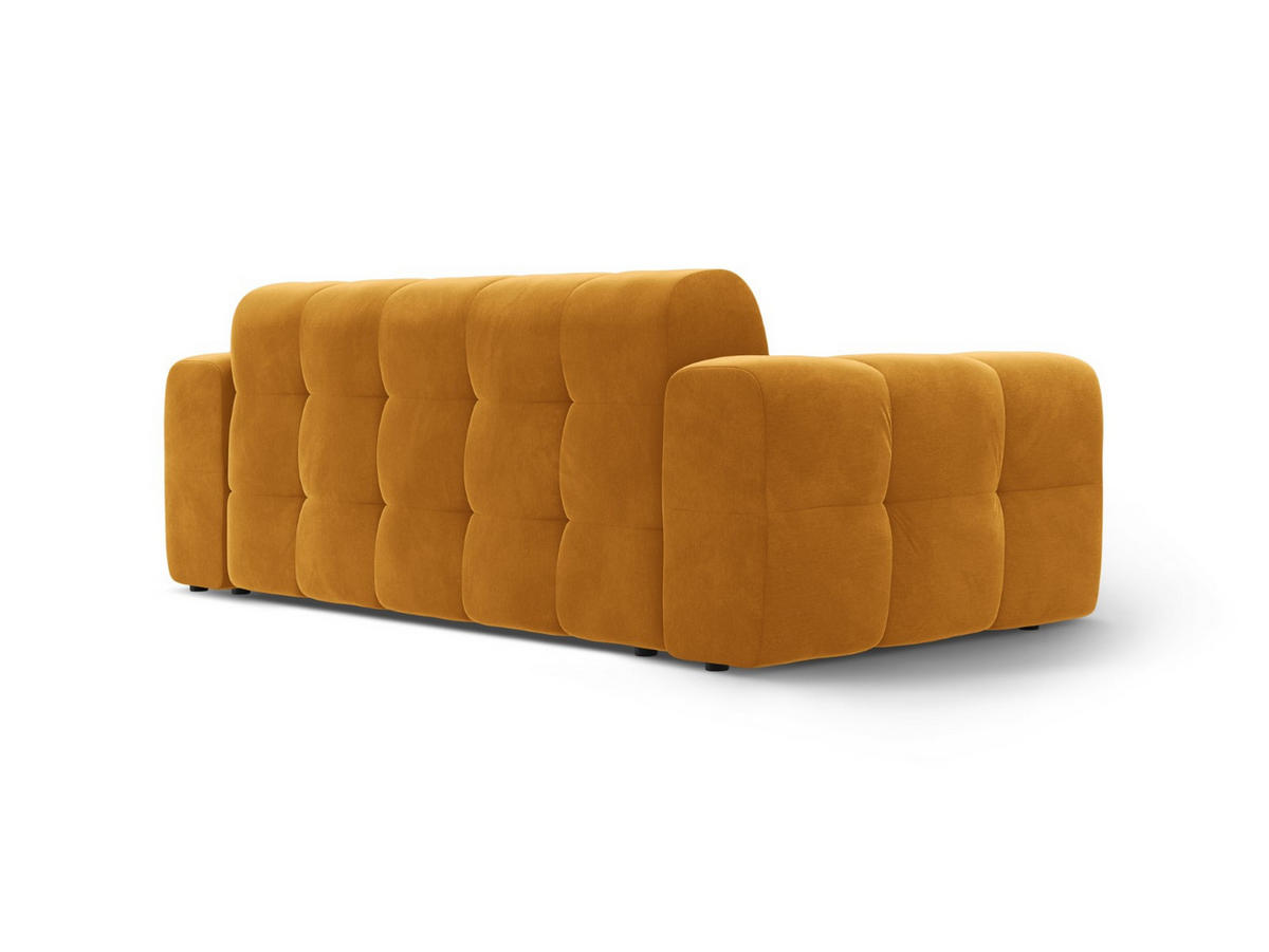SOFA Kendal aus Samt senf 3 Sitzplätze - Dunkelgelb, Textil (103/79/222cm) - Micadoni