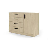 KOMMODE BRISSO BRK2 120,5/85/40 cm in Eiche Ceremona mit Metallgriffen - Eichefarben, Holzwerkstoff/Metall (121/85/40cm) - Deine Möbel 24