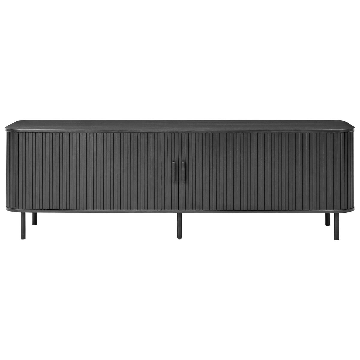 TV-MÖBEL Schwarz Bradley - Schwarz, Holzwerkstoff (180/58/45cm) - Beliani