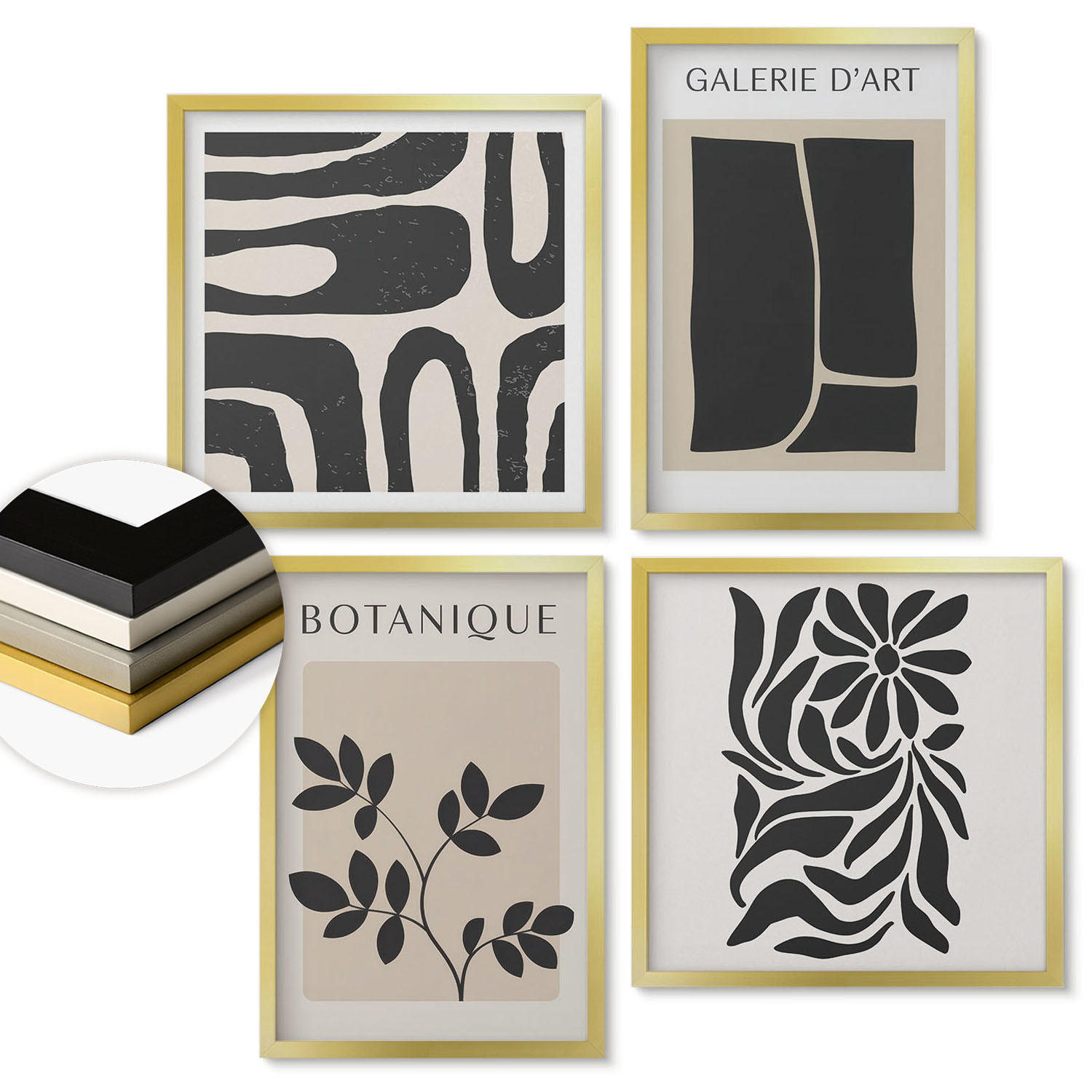 ArtPrintCave Wandbilder Gold 50x50 cm