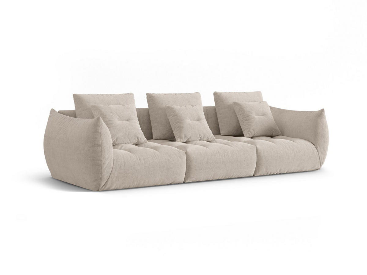 SOFA modular Bloom aus strukturiertem Stoff dunkelbeige 4 Sitzplätze - Mokka, Textil (106/95/332cm) - Micadoni