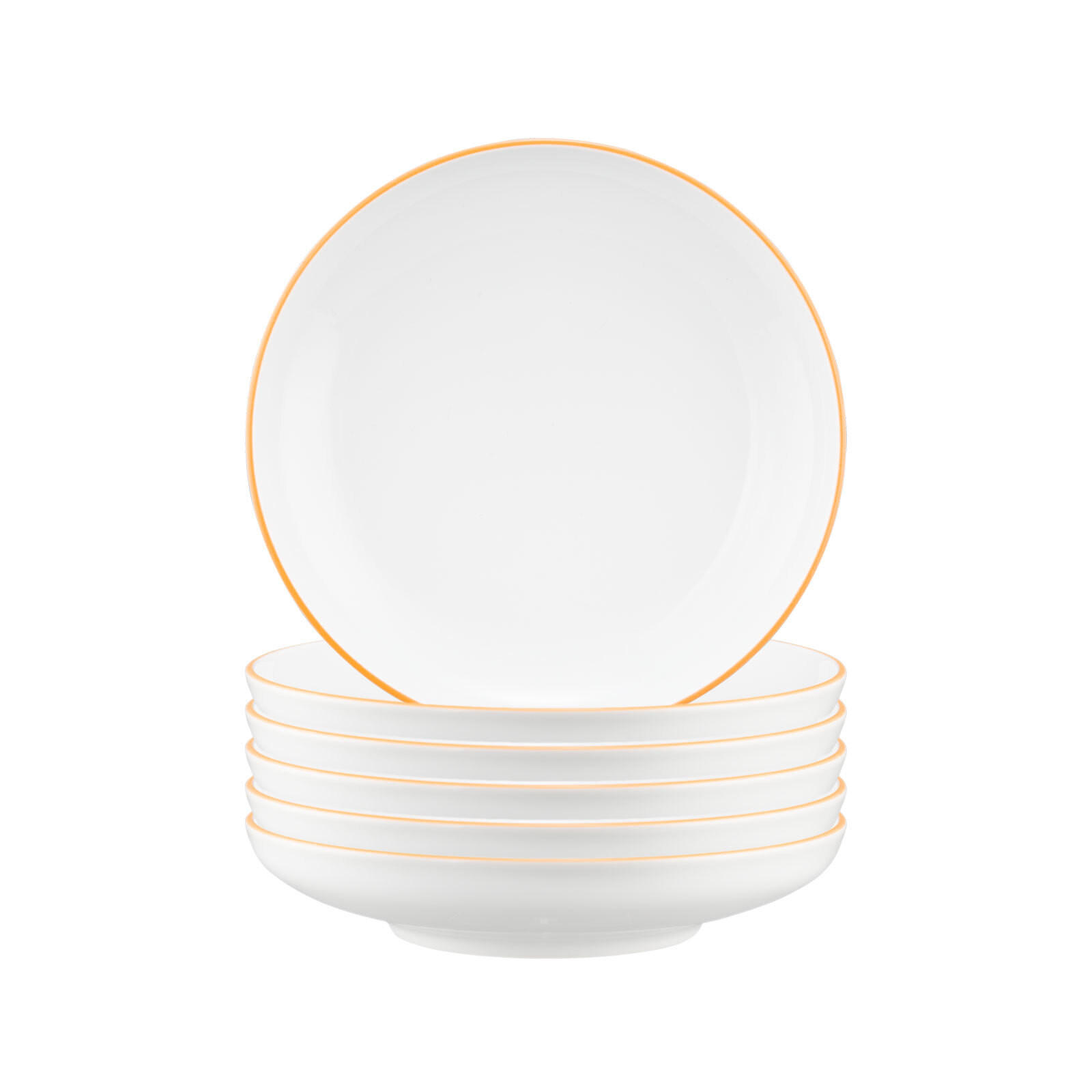 SUPPENTELLER Sento Home Pure Lines Mango Orange ø 21,3 cm 6er Set - Orange, Keramik (21.3cm) - Seltmann Weiden