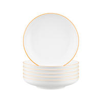 SUPPENTELLER Sento Home Pure Lines Mango Orange ø 21,3 cm 6er Set - Orange, Keramik (21.3cm) - Seltmann Weiden