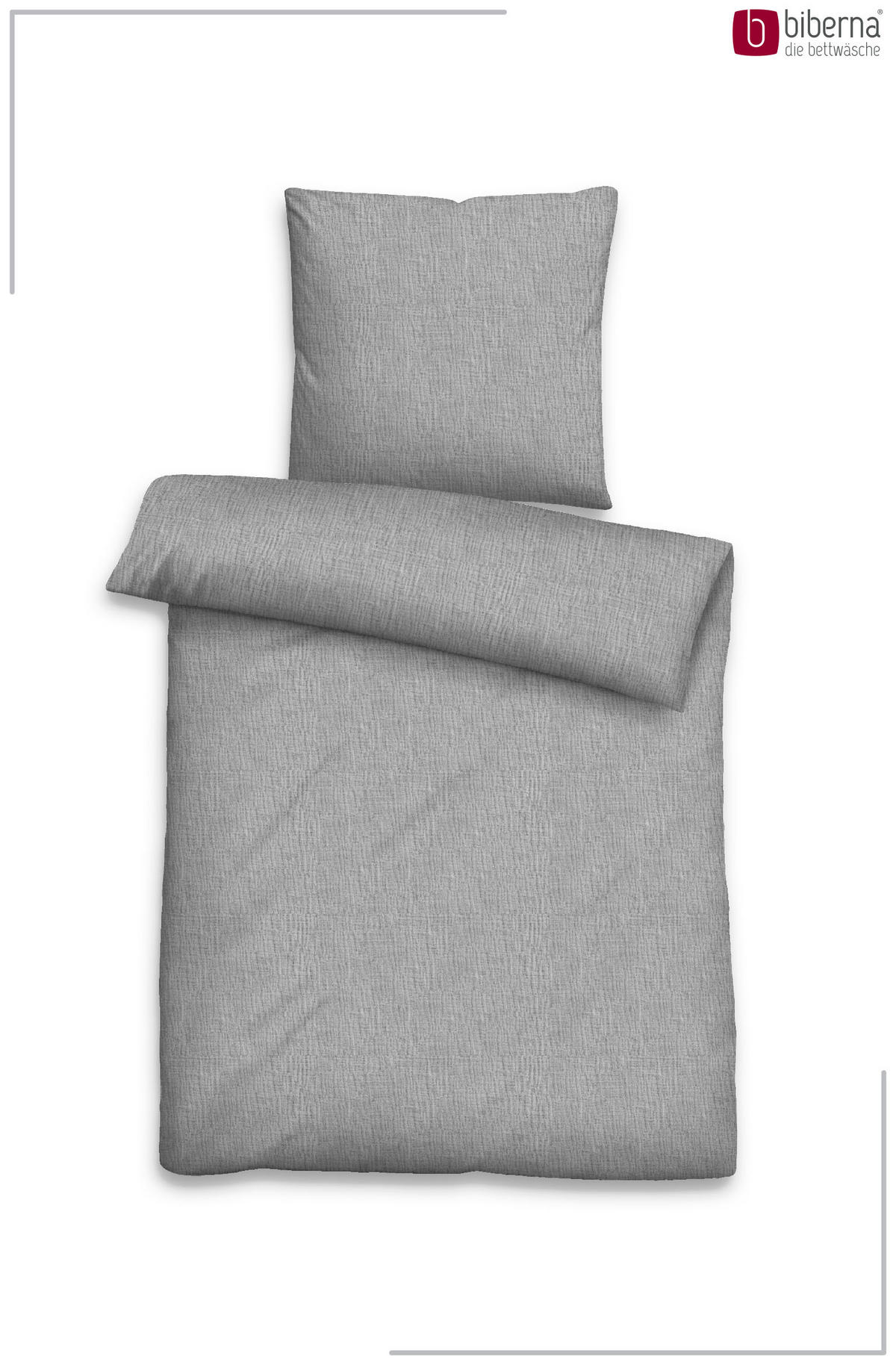 BETTWÄSCHE-GARNITUR Premium Musselin UNI sturmgrau, 135x200 cm + 80x80 cm - Grau, Textil (135/200cm) - biberna