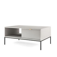 COUCHTISCH NANAIMO STO1-2S Profilierte Fronten, Grau - Grau, Holzwerkstoff/Kunststoff (68/104/48cm) - Komodee