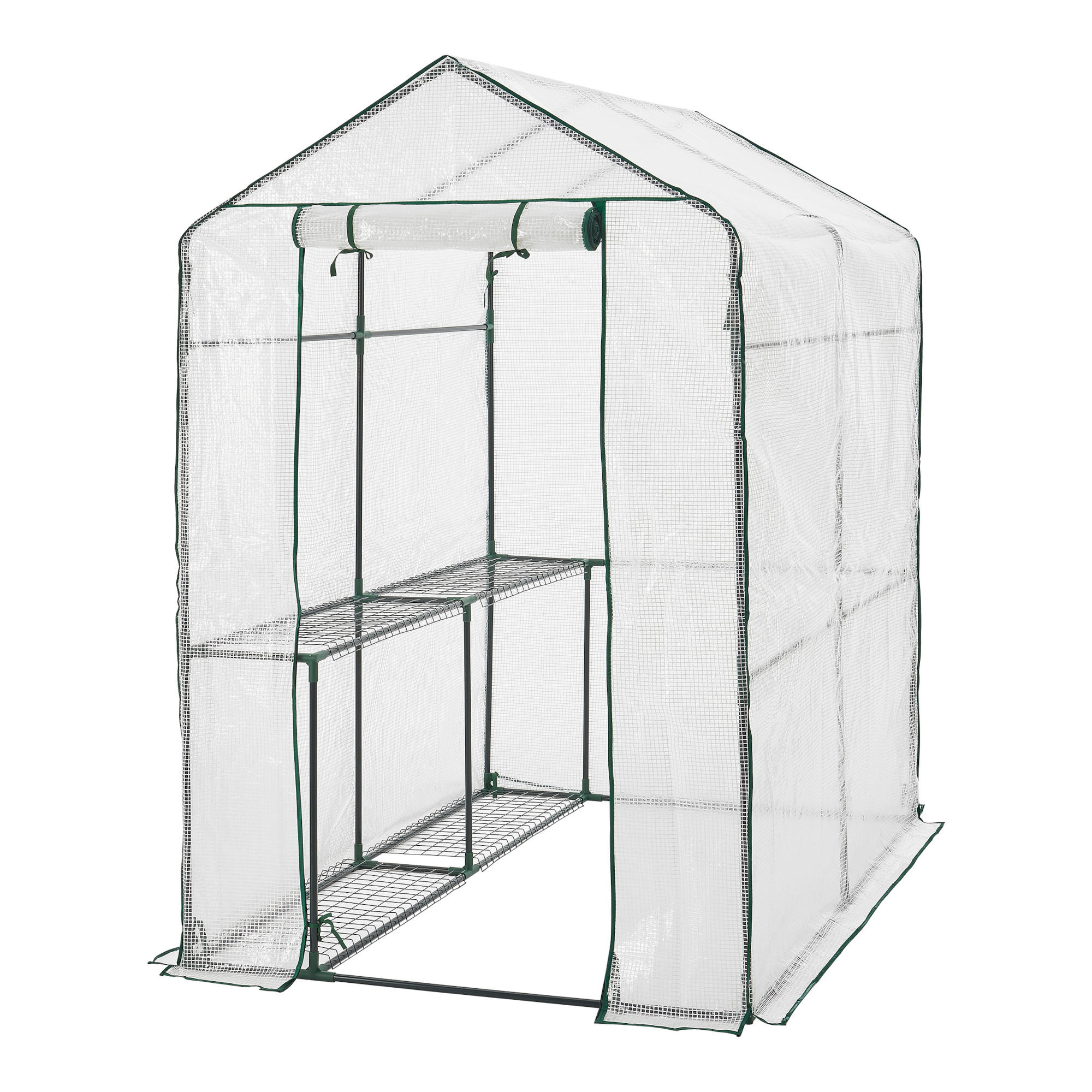 GEWÄCHSHAUS Oosterhout - Transparent/Weiß, Kunststoff (120/190/186cm) - [en.casa]
