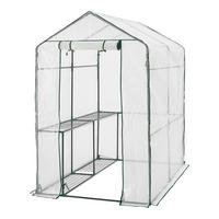 GEWÄCHSHAUS Oosterhout - Transparent/Weiß, Kunststoff (120/190/186cm) - [en.casa]